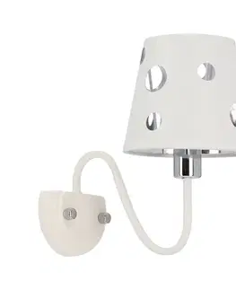 Bílá nástěnná lampa Batley Ledea s otvory