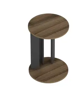 Odkládací stolek / Příruční stolek Ema - Walnut, Anthracite