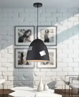 Závěsná stropní lampa 1X60W E27 černá + chrom PATCH