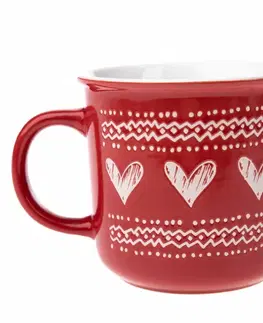 Vánoční keramický hrnek Christmas heart II červená, 450 ml