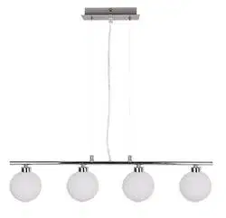 Závěsná lampa chrom/bílá koule 4 RAISA