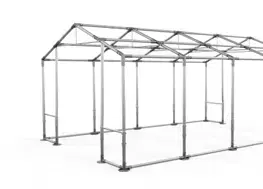Skladový stan 5x10x2,5m střecha PVC 560g/m2 boky PVC 500g/m2 konstrukce ZIMA PLUS Šedá Zelená Šedá