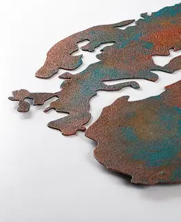 Dekorativní kovový doplněk na zeď World Map Medium - 2