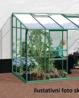 Skleník ke stěně VITAVIA IDA 6500 polykarbonát zelený Dekorhome