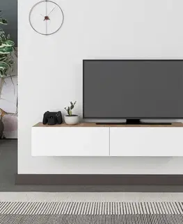 TV stolek Francy 135 - Sapphire Oak, White