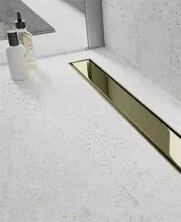 MEXEN Flat M13 odtokový žlab 2v1 150, zlatý 1510150