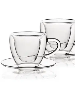 4Home Termo sklenice šálek s podšálkem Heart Hot&Cool, 150 ml, 2 ks
