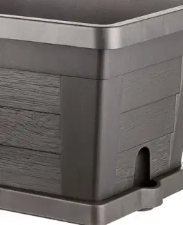 Bama Zahradní velkoobjemový truhlík Legno antracit, 80 x 40 x 35 cm, 80 cm