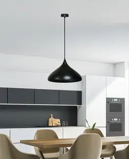 Závěsná lampa černá 42cm Viborg Ledea