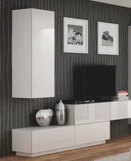 Závěsný TV stolek LIVO s elektrickým krbem Halmar
