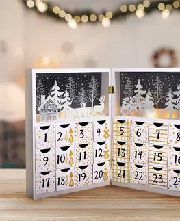 Solight LED adventní kalendář - kniha, 8x LED, 40x30cm, 2x AAA
