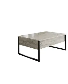 Konferenční stolek Luxe Travertine and Black