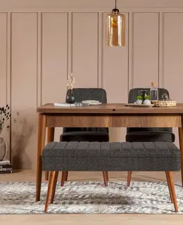Jídelní set s rozkládacím stolem a židlemi (4 kusy) Vina 1053 - 3 - Anthracite, Walnut