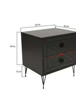 Noční stolek Luna Anthracite