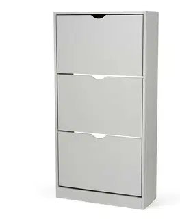 Výklopný botník POINT Slim 3, světle šedá