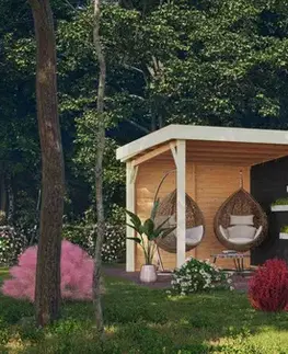 Dřevěný zahradní domek KERKO 6 s přístavkem 240 Lanitplast