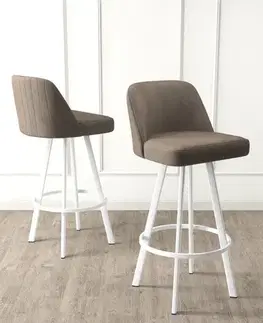 Bar Stool Set (4 Pieces) Atex - Cappuccino, White