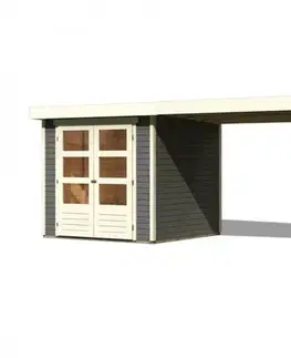 Dřevěný zahradní domek ASKOLA 2 s přístavkem 280 Lanitplast