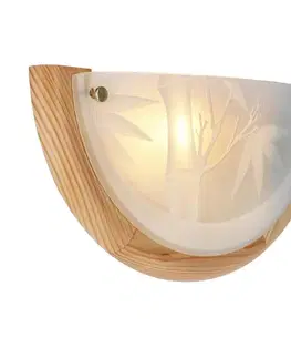 Stropní svítidlo Bambusové stropní svítidlo Dřevěné Standardní 1X60 W E27 Borovice