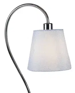 Chromová kancelářská stolní lampa s látkovým stínidlem Luk