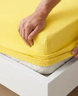 4Home jersey prostěradlo žlutá, 180 x 200 cm