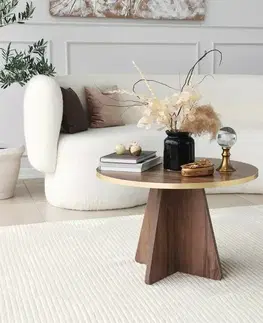 Konferenční stolek Mushroom Gold and Walnut