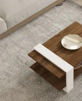 Konferenční stolek Gaye - Walnut, White