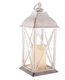 Lucerna s LED svíčkou Winter, 30,5 x 14 cm, světlo teplá bílá, plast