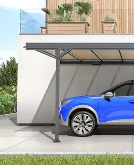 Kovový přístřešek / carport ke zdi 298 x 509 cm Dekorhome