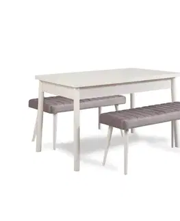 Jídelní set se stolem a lavicí (3 kusy) Costa 0701 - White, Soho Grey