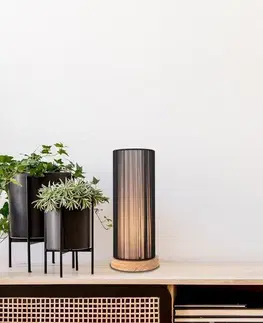 Černá + dřevěná stolní lampa Kyoto Ledea