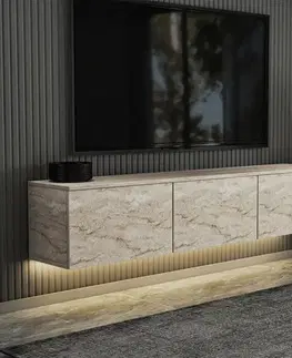 Televizní stolek Neon Illuminated Travertine