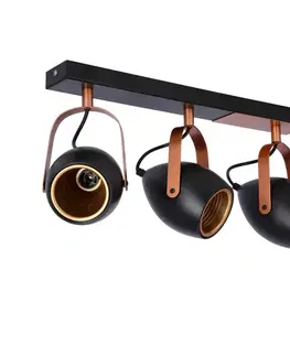Černo-měděná nastavitelná bodová lampa E14 3x40W Anica