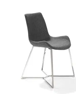 Estila Moderní šedá jídelní židle Urbano s chromovými nožičkami 82cm