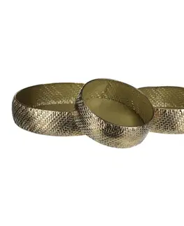 Sada kovových aranžovacích táců GOLDEN WEAVE, 3 ks, zlatá