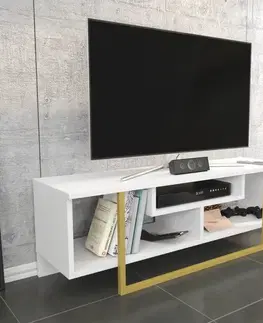 TV stolek Asal 120 - Gold, White