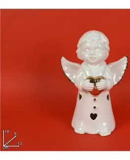 PROHOME - Anděl 18cm zlatý LED různé druhy