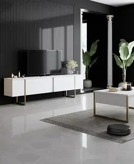 Televizní stolek Luxe White and Gold