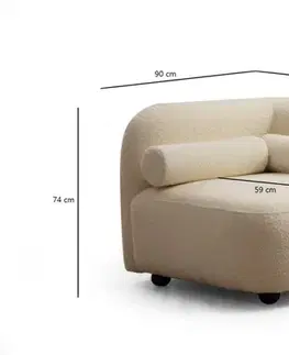 Křeslo ušák Victoria Cream Bouclette