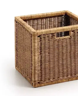 Estila Venkovský stylový košík Rattan z přírodního materiálu v hnědé barvě 38cm