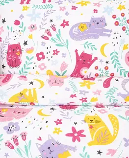 4Home Dětské bavlněné povlečení do postýlky Playful Paws, 100 x 135 cm, 40 x 60 cm