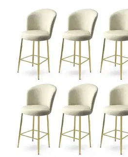 Bar Stool Set (6 Pieces) Alte - Cream, Gold