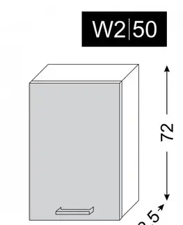 ArtExt Kuchyňská skříňka horní FLORENCE lesk | W2 50 Barva korpusu: Grey
