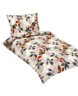 Bellatex Krepové povlečení Podzimní listí, 140 x 220 cm, 70 x 90 cm, 140 x 220 cm, 70 x 90 cm