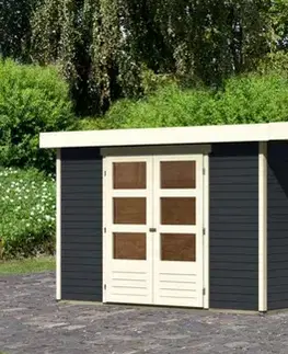 Dřevěný zahradní domek ASKOLA 4 s přístavkem 280 Lanitplast