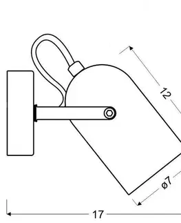 Nástěnná lampa 1X40W E14 šedá ŠEDÁ