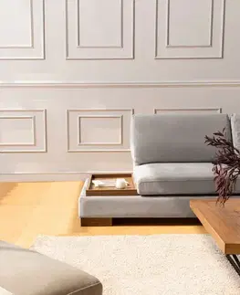 Rohová sedací souprava Tulip Corner Right With Pouf - Light Grey