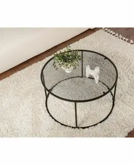 Konferenční stolek Black s tmavým sklem, 80 cm