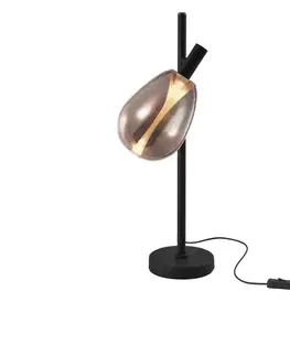 Lampka nocna Denso 26 czarna szklany klosz miedziany do czytania