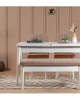 Jídelní set s rozkládacím stolem a židlemi (4 kusy) Vina 0900 - White Stone